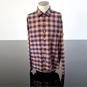 PETER MILLAR MENS COTTON PLAID SHIRT SIZE XL